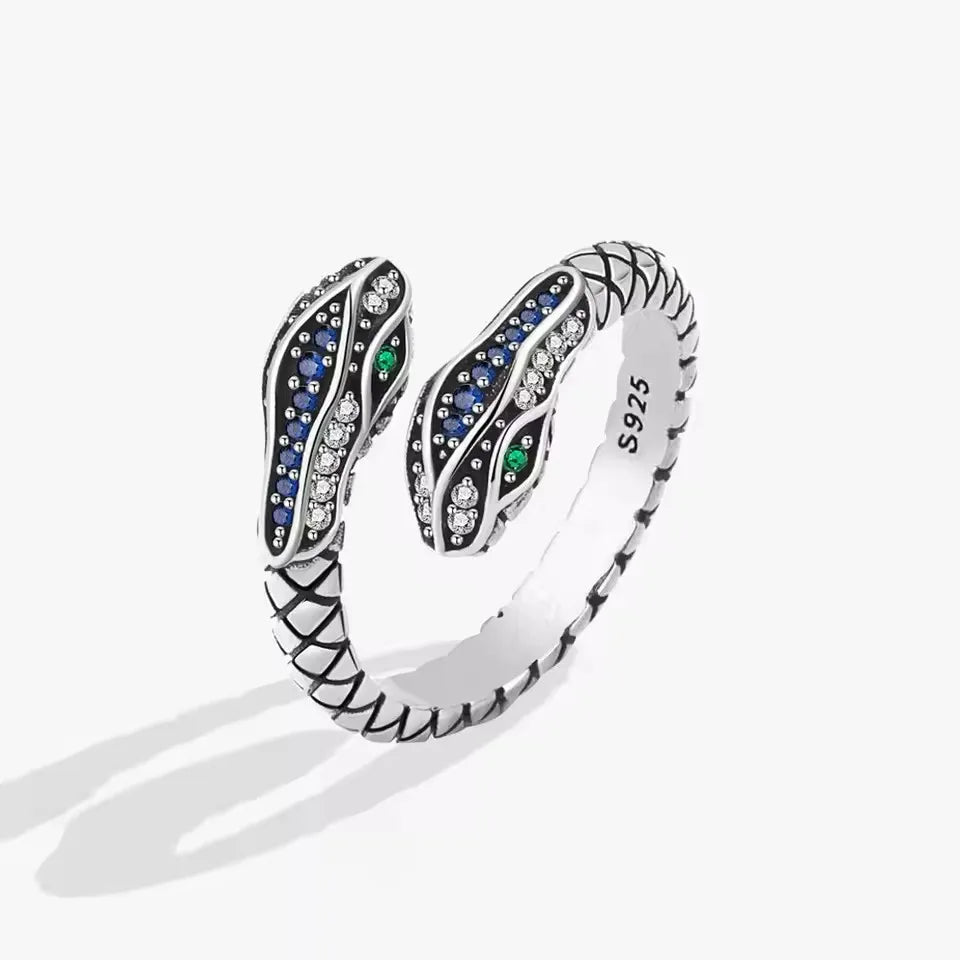 Long-Dragon-Wrap-Ring Sterling Silver Irregular Texture Adjustable