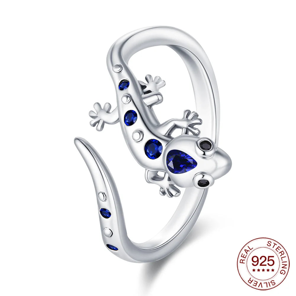 Adjustable Original S925 Sterling Silver Ring Fine Jewelry Fashion Romantic Gift Couple Cute Animal Ring