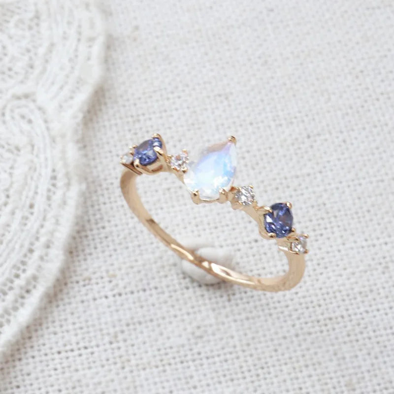 925 Silver Open Finger Ring Flower Leaf Design Green Golden Vintage Stackable For Women