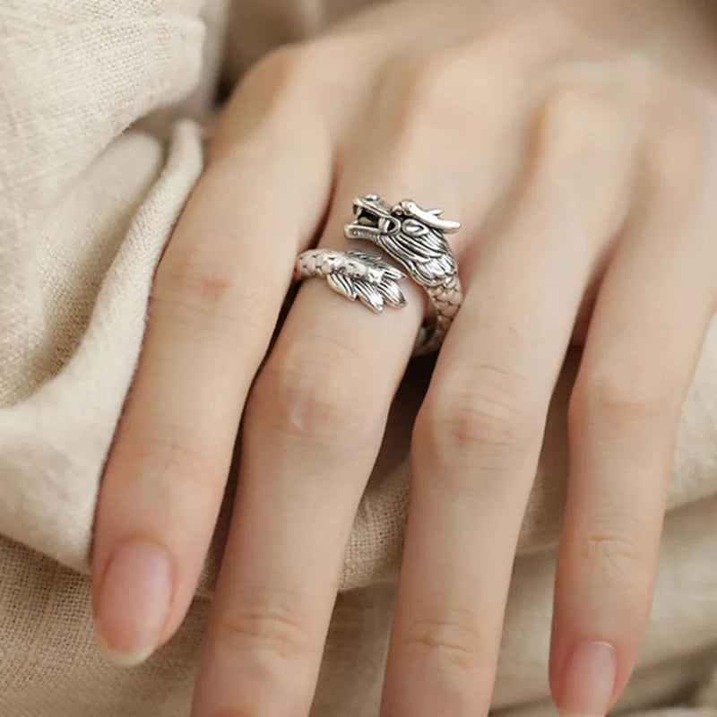 925 Silver Open Finger Ring Flower Leaf Design Green Golden Vintage Stackable For Women