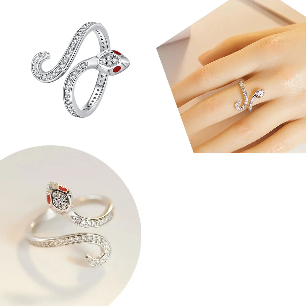 Adjustable Original S925 Sterling Silver Ring Fine Jewelry Fashion Romantic Gift Couple Cute Animal Ring