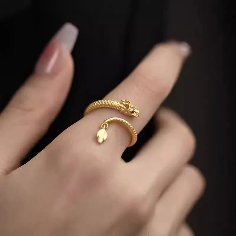 925 Silver Open Finger Ring Flower Leaf Design Green Golden Vintage Stackable For Women