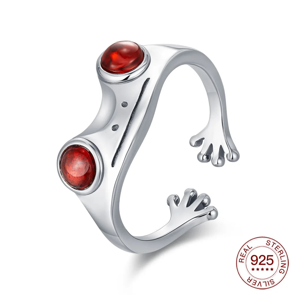 Adjustable Original S925 Sterling Silver Ring Fine Jewelry Fashion Romantic Gift Couple Cute Animal Ring
