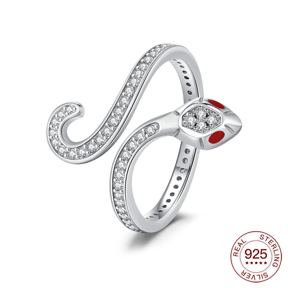 Adjustable Original S925 Sterling Silver Ring Fine Jewelry Fashion Romantic Gift Couple Cute Animal Ring