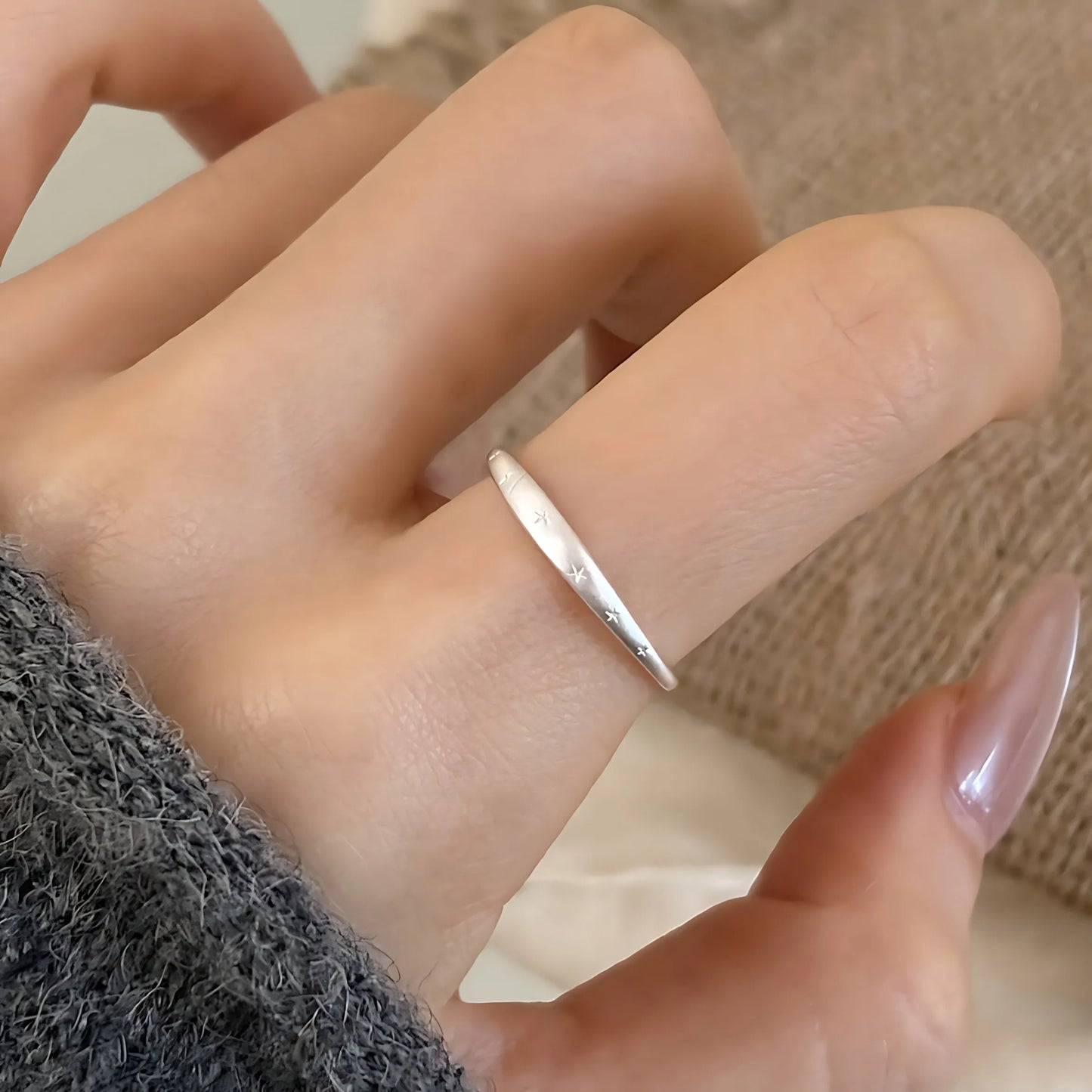 925 Silver Open Finger Ring Flower Leaf Design Green Golden Vintage Stackable For Women
