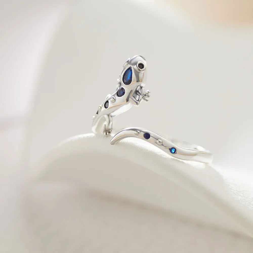 Adjustable Original S925 Sterling Silver Ring Fine Jewelry Fashion Romantic Gift Couple Cute Animal Ring
