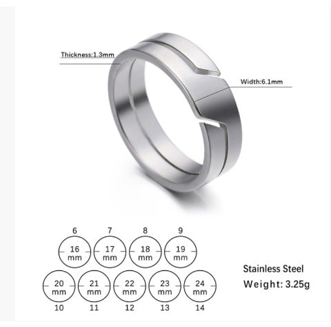 Electroplated Unisex Stainess Steel Ring Simple Geometry-Patterned "Titanium Steel"
