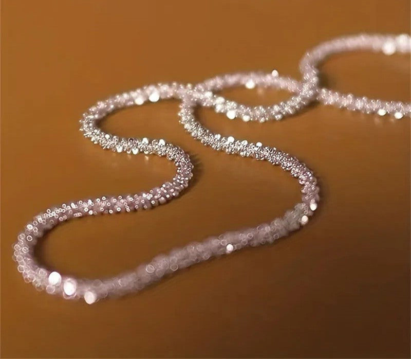 Gypsophilia Star Shimmering Chain Necklace for Women STAR-Patterned 925 Sterling Silver