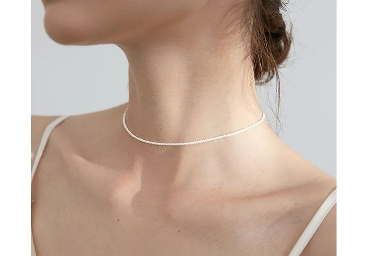 Gypsophilia Star Shimmering Chain Necklace for Women STAR-Patterned 925 Sterling Silver